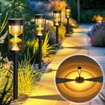 GIGALUMI Solar Lights Outdoor Garden, Garden Solar Lights,Outside Solar Path Lights,Solar Hourglass Lights for Garden, Yard, Patio, Landscape, Walkway,4 Pack