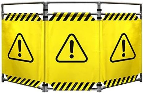 Essentially Yours "Caution Symbol Foldable Safety Barricade | High Visibility Red 3 Foot Lightweight Portable Safety Barrier with Heavy Duty PVC Frame