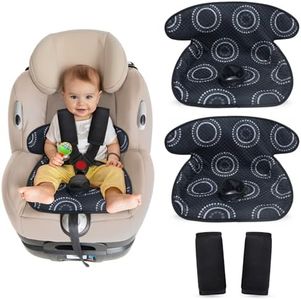 COOLBEBE Car Seat Protector for Potty Training, 2 Pack Dry Waterproof Car Seat Liner Toilet Training & Strap Covers Set for Baby Toddler, Piddle Pads Cover Pad for Strollers, Carseat (Black)