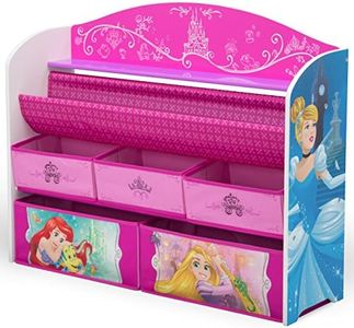 Delta Children Deluxe Book & Toy Organizer, Greenguard Gold Certified, Disney Princess, 1 Count (Pack of 1)