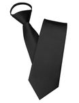 JEMYGINS Mens Black Pre-tied Tie Adjustable Neck Tie