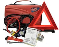 Lifeline 4366AAA 67Pc AAA Executive Road, 67 Piece Emergency Car Jumper Cables, Headlamp, Warning Triangle and First Aid Kit