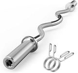 Olympic EZ Curl Barbell Bar, 47" EZ