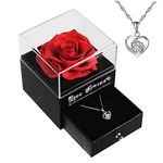 Unique Gifts for Women,Preserved Rose with Necklace for Women,Birthday Gifts for Women,Mom,Her,Sister,Wife,Friend,Girlfriend