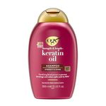 OGX Strength and Length Keratin Oil Hair Shampoo, with Keratin Proteins and Argan Oil, Strengthens and Adds Shine, for Damaged Hair, Sulfate Free Surfactants, 385ml