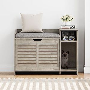 Litter Box Enclosure with Top Opening with Cushion, Cat Litter Box Furniture Hidden, Litter Box Hidden, Cat House, Privacy Cat Litter Box Cabinet