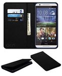 ACM Rich Leather Flip Wallet Front & Back Case Compatible with HTC Desire 830 Mobile Flap Magnetic Cover Black