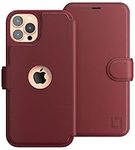 LUPA iPhone 12 Pro Max Case Wallet, Case with Card Holder for Men and Women, Faux Leather Flip Case, Luxury Cover, Burgundy