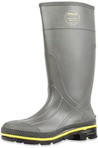 Servus Pro 15" PVC Chemical-Resistant Steel Toe Men's Work Boots, Gray, Yellow & Black (75101), 12