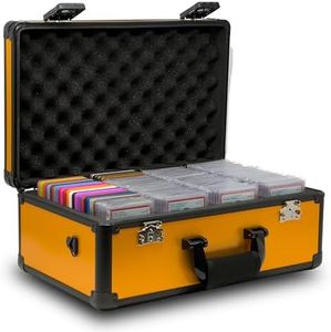 Hobby Defense Graded Card Case, 4 Row Graded Card Storage Box, Trading Card Case, PSA Card Cases for Sports Cards Case, BGS PSA Slab For Graded Cards, Card Carrying Case (Orange)