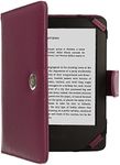 TECHGEAR Purple Kindle PU Leather Folio Case Cover With Magnetic Clasp made for Amazon Kindle eReaders 12th - 4th Generation (2024-2011) & Kindle Paperwhite with 6 inch Screen [Book Style]