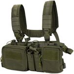 SIVIGEAR Adjustable Tactical Chest Rig with Detachable GP Pouch, 9mm/5.56 Mag Pouch, H-Harness - Durable, Comfortable