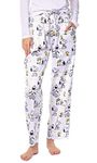 INTIMO Peanuts Womens' Woodstock Snoopy Characters Friends Sleep Pajama Pants (Medium) White