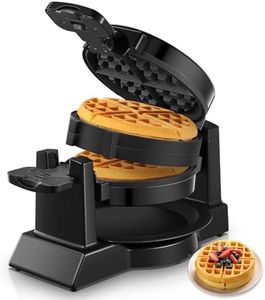 Waffeleisen 1400W Doppeltes Belgisches Waffeleisen 180° Drehung, 8 Scheiben in 3 Min., Antihaft-Platten, Anti-Verbrennungsschutz, Abnehmbare Auffangschale Einfach zu Reinigen, Waffle Maker