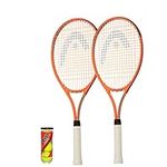 HEAD Radical Adult Tennis Rackets Set of 2 with Protective Covers and 3 Tennis Balls