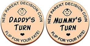 New Baby Gifts for Mom Daddy Funny Parent Decision Coin for Women Men Pregnancy Mothers for First Time Moms Dads Christmas Birthday Present Mummy to Be Double-Sided