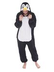 NEWCOSPLAY Unisex Adult Black Penguin Onesie Pajamas Animal One Piece Costume Cosplay Sleepwear (Black Penguin, Medium)