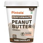 Pintola Dark Chocolate Performance Series Peanut Butter (Crunchy) - 1kg | Vegan Protein | 26% Protein | High Protein & Source of Fiber