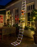 NEXVIN 9.9Ft Christmas Ladder Lights With Santa Claus - 338 LED Christmas Lights, 8 Modes, Timer Memory Function, Mains Powered, Indoor Outdoor Garden Xmas Tree Christmas Decorations (Multicolor)