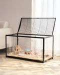VEVOR Hamster Cage, 360° Viewing Transparent Hamster Habitats, Small Animal Cage, 37.8 x 18.5 x 21.7 in, Ventilated Pet Mouse Cages with Front Door, Portable Hamsters House for Rats, Guinea Pigs