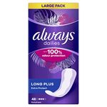 Always Dailies Long Plus Extra Protect Panty Liners, Pack of 48