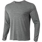 Merino Protect 100% Merino Wool Base Layer Men Soft Long Sleeve Shirt Odor Resistance Thermal Underwear for Hunting Hiking Gray Heather