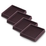 CasterMaster Rubber Brown Linoleum from Your Furniture Leg Indentations with 3 inch Caster Cups - 4 Pack