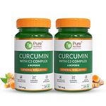 Pure Nutrition Curcumin (Curcuminoids 95%) with Bioperine™ (Black Pepper -Piper Nigrum) 120 Veg Capsules, Amla & Sunthi | High Absorption, Antioxidant & Anti-Inflammation Supplement |Skin, Joints & Immunity Support