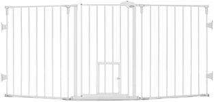 Carlson 76 Inch Wide Flexi Configurable Walk Through Pet Gate,Off-white