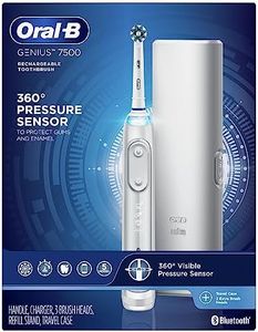 Oral-B 7500 Electric Toothbrush with Replacement Brush Heads and Travel Case, White