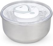 Zyliss Salad Spinner - Cleaner & Dryer Fruit & Vegetable - Salad Mixing Bowl with Non-Slip Base - Produce Keeper & Cooking Gadget - Stainless Steel Easy Spin