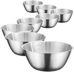 WANBY Stainless Steel Bowls 304 Metal Lightweight Unbreakable Dinner Bowls Set Non-Toxin Dishwasher Safe BPA Free and Healthy (8 Pack 28Oz)