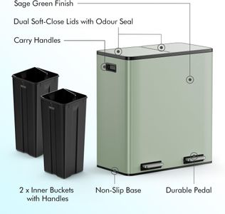 VonHaus 60L Double Recycling Bin – Dual Compartment Waste Separator