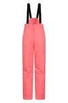 Mountain Warehouse Moon Womens Slim Leg Ski Pant - Water-resistant Trousers in Rip Stop Fabric with Detachable Braces & Ankle Zips - Best for Skiing & Winter Sports Bright Pink 8