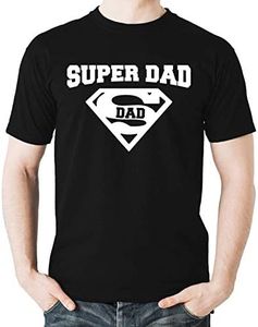Witty Fashions Super Dad Superhero Funny Faher's Day Men's Novelty Gift T-Shirt (Black, X-Large)
