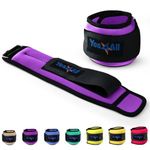 Yes4All Ankle Weights Pair Set with Adjustable Strap - Leg/Wrist & Ankle Weights for Women & Men - Jogging, Gymnastics, Aerobics (1.5 lbs x2, Purple)