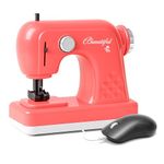 VGRASSP Mini Sewing Machine Toy For Kids With Mouse Button Control - Pretend Play Household Toy With Up-Down Motion And Built-In Light - Creative Role-Play Learning Gift - Color As Per Stock