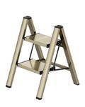 Ladnamy 2 Step Ladder, Aluminium Folding Ladder, Small Kitchen Step Stool with Anti Slip & Wider Treads, Portable & Lightweight, Maximum Load 330Ibs, Indoor/Outdoor Household Ladder(Champagne Gold)