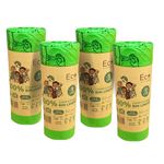 Eco Green Living Plastic Free Bin Liners, Designed to Break Down Naturally Leakproof, Strong Food Waste Bin Bags 10 Liters 18 Bags 4 Pack