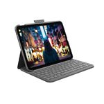 Logitech iPad (10th generation) Keyboard Case | Slim Folio with integrated wireless keyboard, QWERTY UK English Layout, Graphite