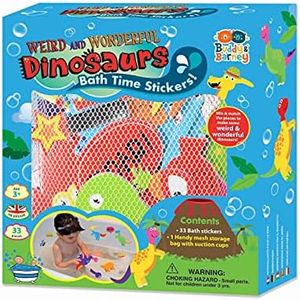 BUDDY & BARNEY Weird & Wonderful Dinosaurs Bath Stickers, Dinosaur Foam Stickers Bath Toy for Children 3+, Pack of 33 Reusable Dino Stickers, Bathtub, Tub, Shower, Boys, Girls, Kids