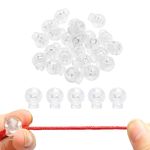 25 Pieces Clear Round Ball Cord Locks Toggles, Spring Cord Lock Single Hole Elastic Cord Adjuster, Spring Loaded Cord Lock, End Spring Toggle Stopper for Drawstrings Use in Shoelace, Bags, Clothing