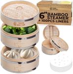 6 inch Dumpling Bamboo Steamer 2 Ti