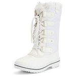 Polar Womens Snow Boot Nylon Tall Winter Snow Waterproof Warm Rain Boot - White - 6-39 - CD0026