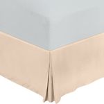 Utopia Bedding Valance Sheet UK (King) - Soft Brushed Polyester-Microfibre - Pleated - Fits Under the Mattress & Down to the Floor - Base Bed Skirt (Beige)