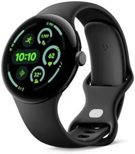 Google Pixel Watch 3 (45 mm) Android smartwatch with heart rate tracking, advanced running from Fitbit, fitness insights, 24-hour battery, Matte Black Aluminium Case, Obsidian band, Wi-Fi (Renewed)