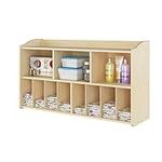 Foundations SafetyCraft Wall- Mounted Diaper Organizer for Daycares, 3 Large & 8 Small Storage Compartments, Maple Wood Construction, Maximum Durability