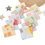 Little Boo Cute Printed Muslin Square Cloth Organic Cotton Face Towel for New Born, Soft Absorbent Reusable Washable Washcloth Wipe Handkerchief for Infant Toddlers (Pack of 5, Multicolor Printed)