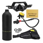 Diving Scuba Tank Set,1L Underwater Oxygen Tank Portable Mini Diving Tank Diving Equipment (Black)