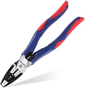 WORKPRO 6-in-1 Linesman Pliers with Wire Cutter and Stripper, 8 Inch Multipurpose Combination Pliers, Premium CRV Steel Hand Tool Plier for Twisting Cutting Wires and Clamping Screws